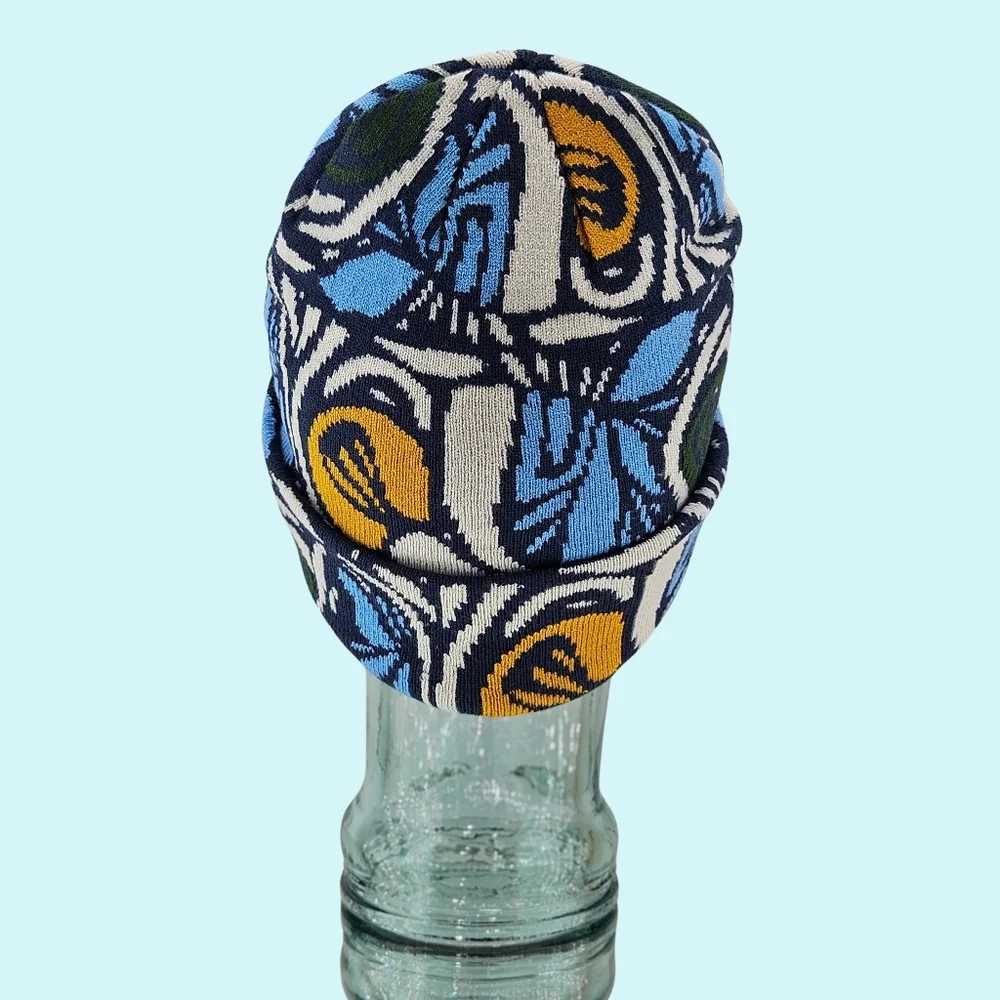 Parks Project Hat Beanie Wonderland Blue Yellow Knit Recycled Colorful Outdoor
